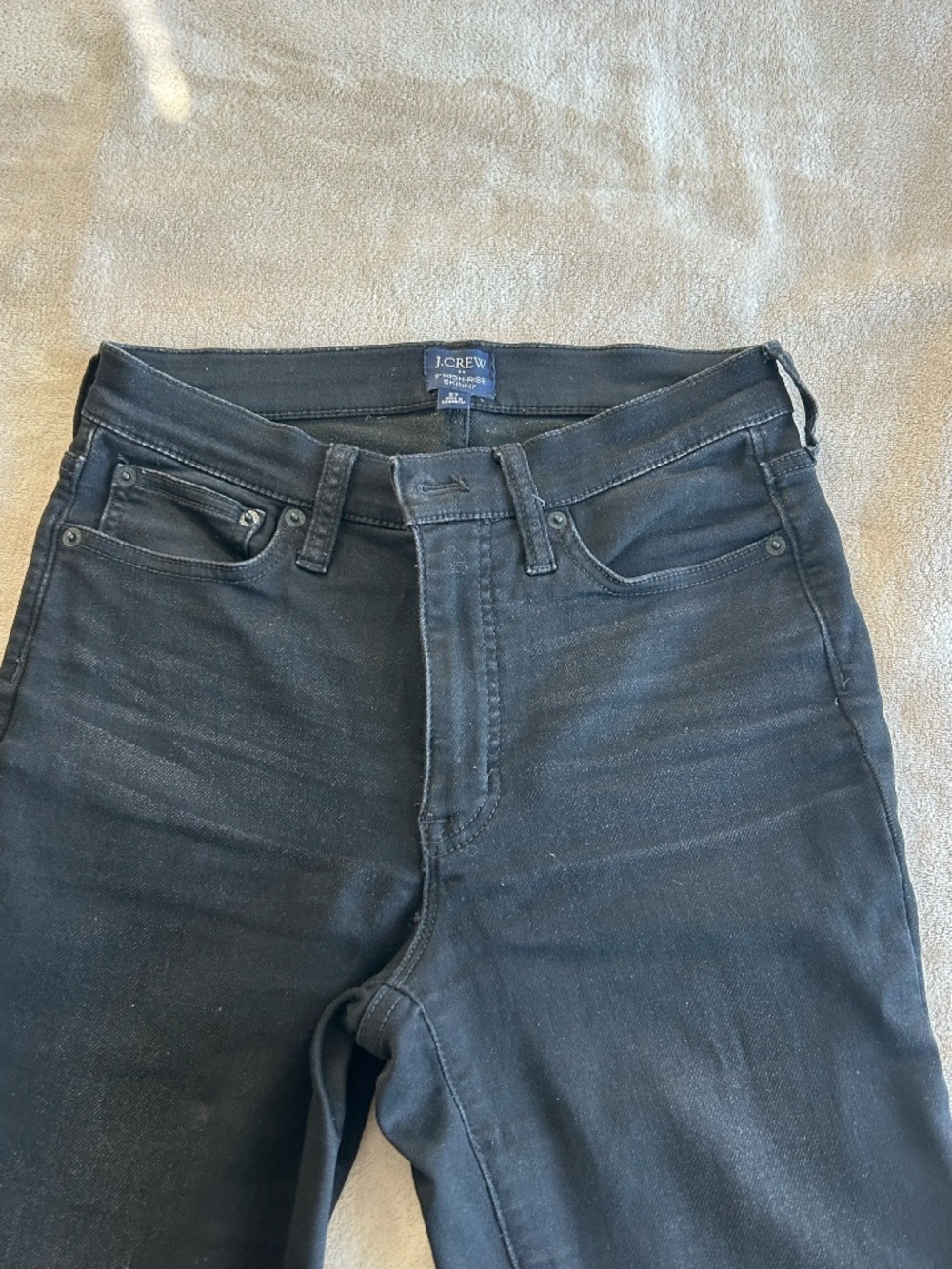J.Crew 9" High-Rise Toothpick Skinny Jeans Black Size 27